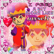 Hugh Morris I feel a bit more like myself pink glitter meme.