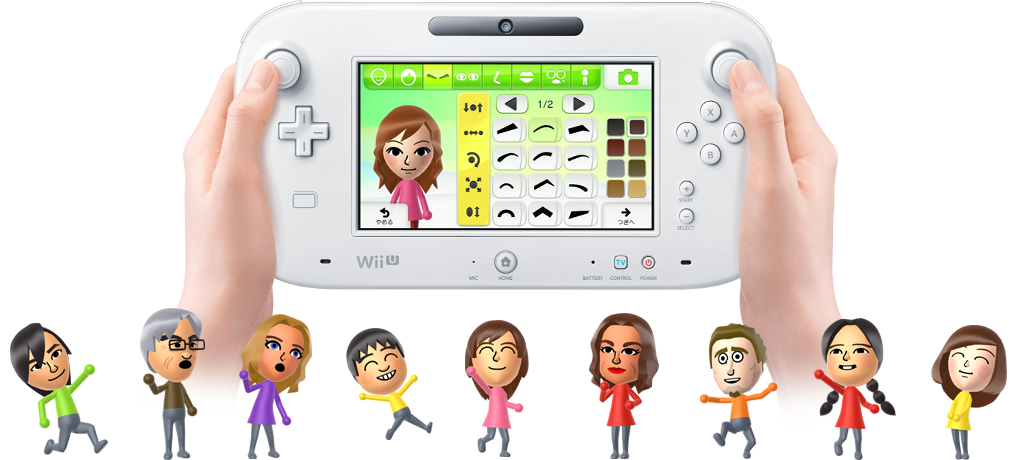 MM Wii U Japanese Website Mii Lineup and GamePad